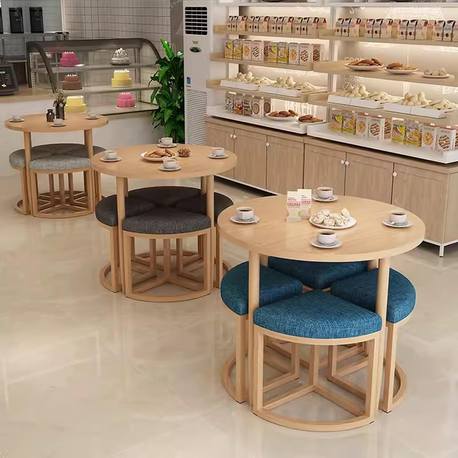 Amazon｜4人用ラウンドキッチンテーブルとチェアセット、MDF