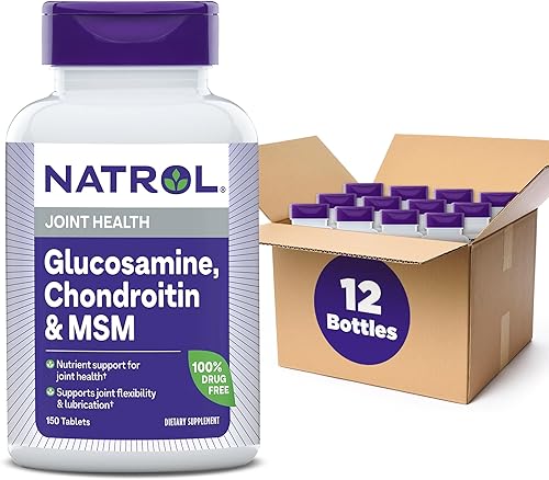 Natrol Tabletas de glucosamina condroitina y MSM, 150 unidades (paquete de 12)