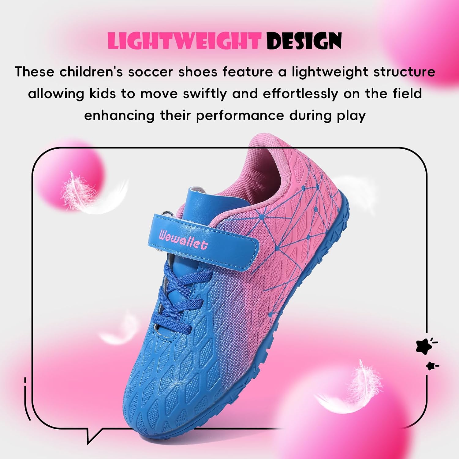 Kids Soccer Cleats Boys Girls Athletic Soccer Shoes Sneaker for Unisex