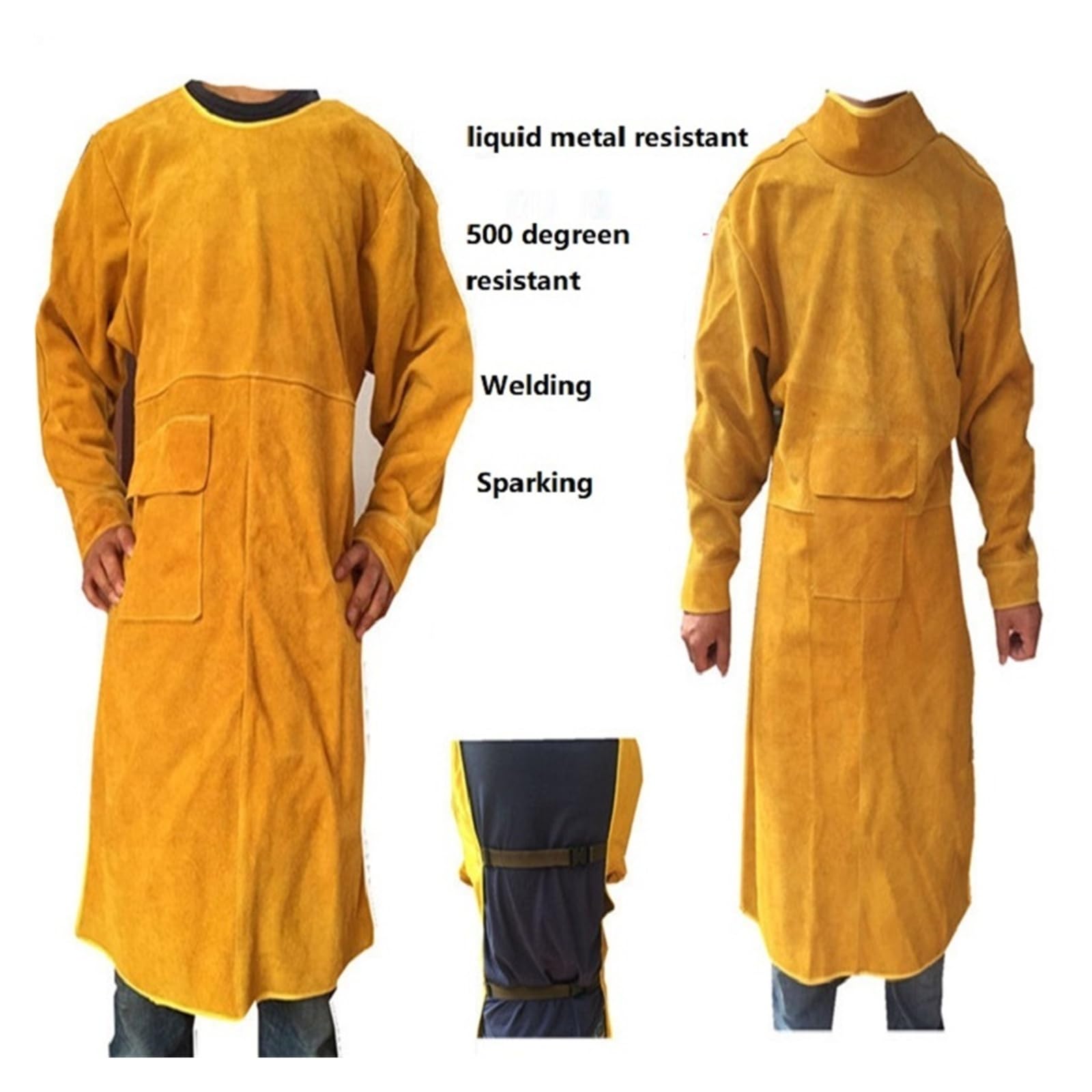 Ropa de soldador cuero, mono ignífugo, delantal y traje protección metal Carpintero, ebanista(L)