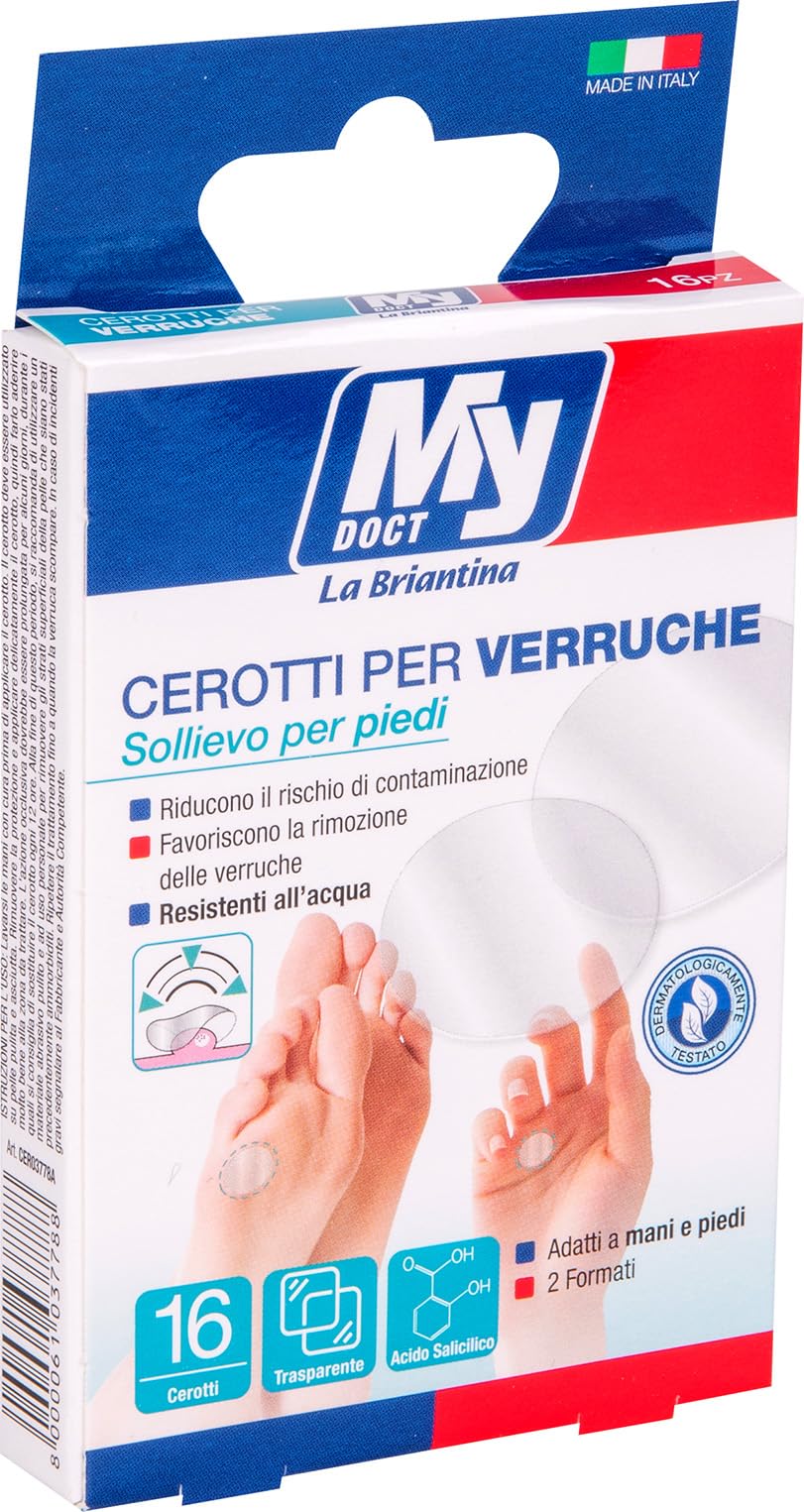 My Doct Cerotti per Verruche Impermeabili e Trasparenti, Doppia Misura ø 1.9 cm e ø 1.2 cm, 16 Pezzi