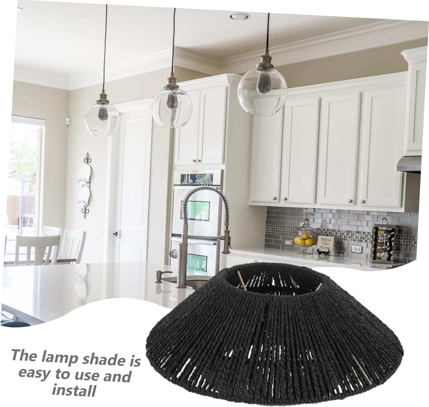 Elegant Vintage Lamp Shades Grey Hanging Light Cover Macrame Table Lamp Replacement Lampshade