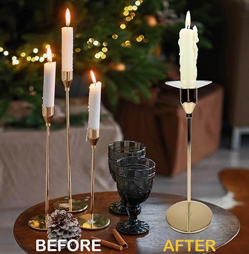 Miniatura 5 de Bobeches de vela de vidrio doblado para candelabros, anillos cónicos para atrapar cera de vela, protectores de goteo de cera de vela (redondo)