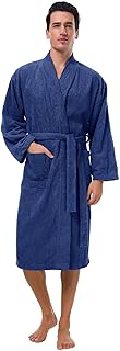 SIORO Men's Terry Cotton Robe, Absorbent Kimono Towel Bathrobe for Spa and Hotel, Soft