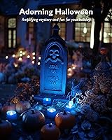 Vista 67 de Homemory - 24 velas de té negras, a pilas, duran más de 200 horas, sin llama, parpadeantes, falsas, eléctricas, LED, para Halloween, fiestas