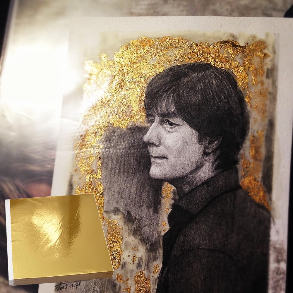 Fogli Rame Zn Decorazione Artistica 100 Fogli Foglia D'oro Finta Per Decorazioni - 14x14 Cm Per Arte E Doratura Foglie Oro 15x15cm - Foto 7