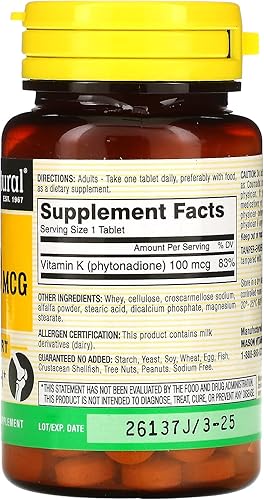 Miniatura 2 de MASON NATURAL Vitamina K, 100 mcg, 100 tabletas