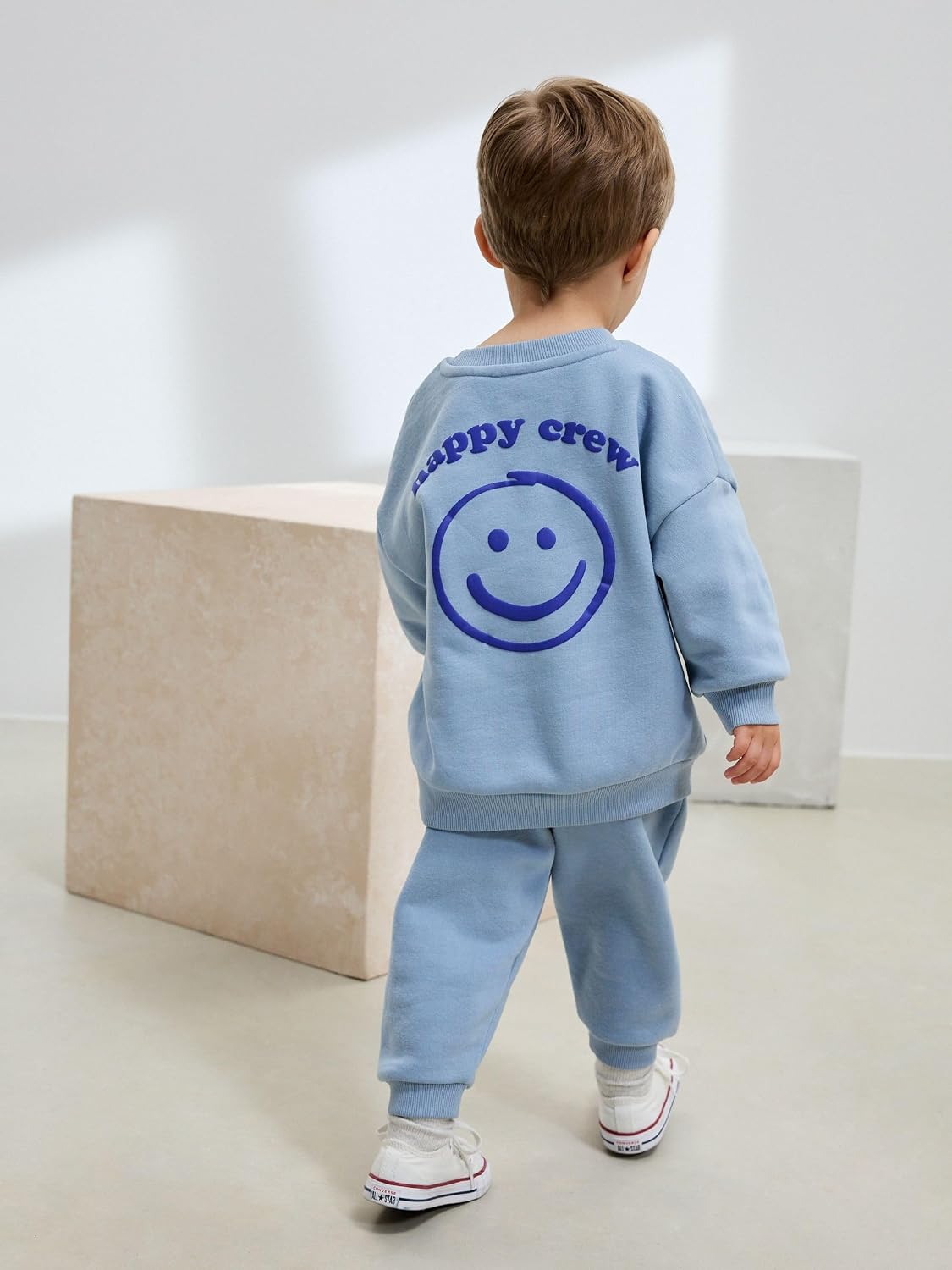 NEXT Boys Printed Crew Neck Sweat Top & Sweatpants Set