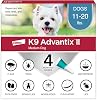 K9 Advantix II Medium Dog Tratamiento y prevención de pulgas, garrapatas y mosquitos recomendado por veterinarios | Perros de 11-20 lbs. | Suministro para 4 meses 1