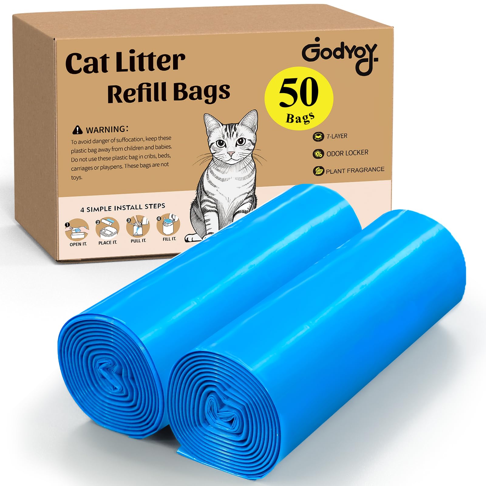 Godyoy Cat Litter Refill Bags Compatible with Genie Easy Roll Litter Bin