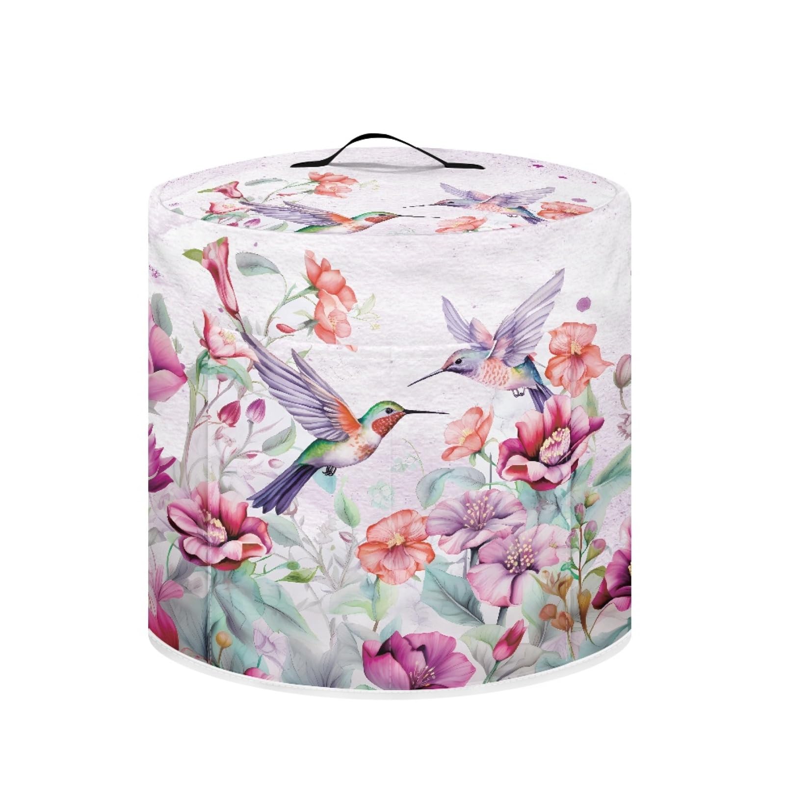 SCRAWLGOD Floral Hummingbird Pressure Cooker Cover Air Fryer Cover 8 qt Food Steamer Cover Dust Cover Rice Cooker Cover Kitchen Appliance Accessories Dust Proof Washable