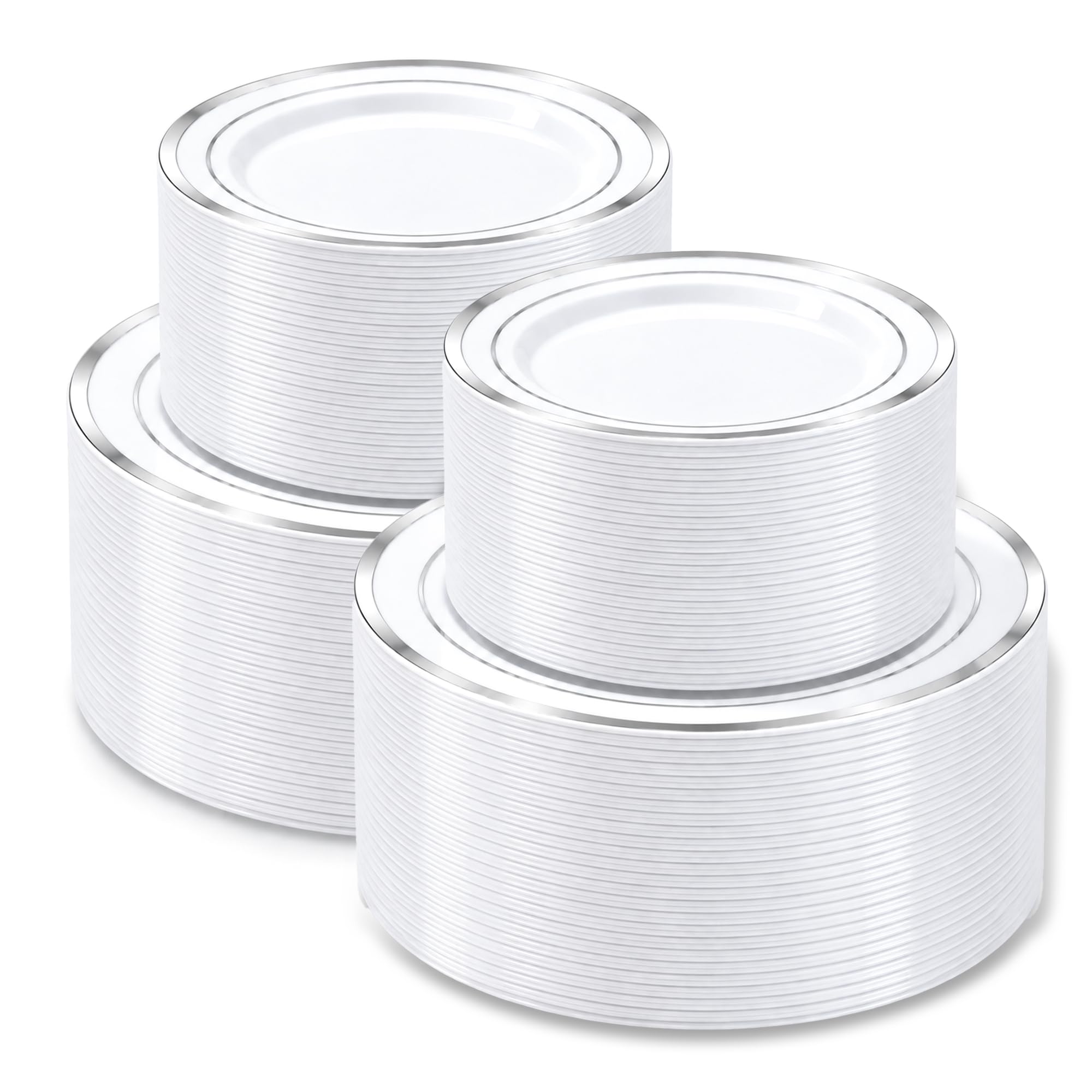 200 Silver Disposable Plates - Party & Event Plates -23 200 Silver Disposable Plates - Party & Event Plates -23
