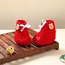 Baby Girls & Boys Woolen Shoes,Woolen Born Children Booties Shoes for Boys and Girls Any Occasion (RED - 9-12 Month) gallery image