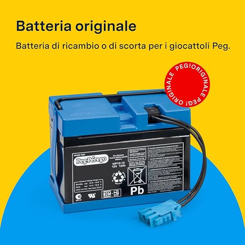 PEG Batterie 12V/12Ah - Pièce de Rechange Originale Rechargeable pour Véhicules Électriques Peg Perego - 4