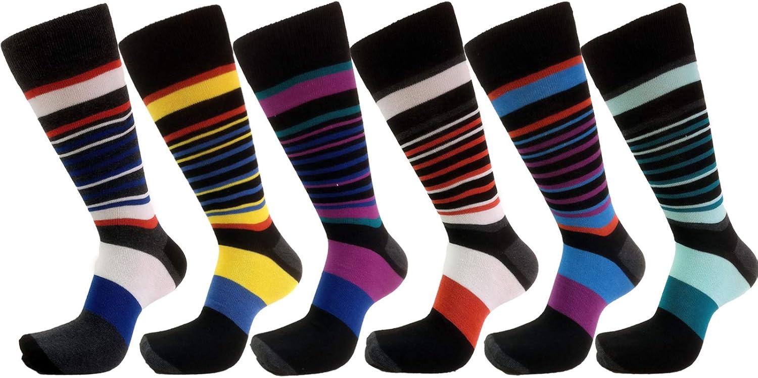 USBingoshop Mens Men Cotton Dress Socks Fun Colorful Fashion Stretchable Classic Comfort Mid Calf Crew Socks 10-13