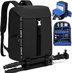 GOTECH Mochila para câmera, bolsa de câmera para fotógrafo profissional DSLR/SLR capas de câmera sem espelho, compatível com compartimento de laptop de 15,6 polegadas, mochila de viagem para