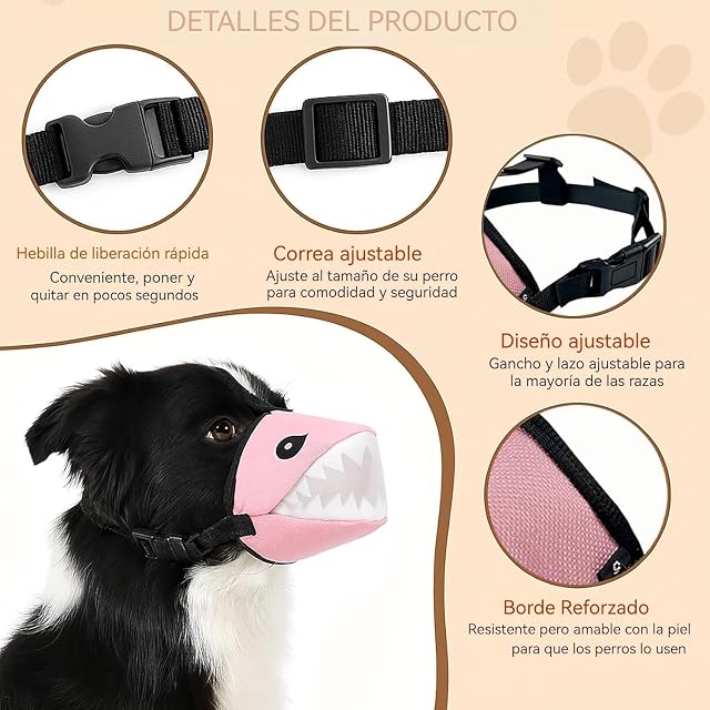 Foto 3 de 8 de ColenumoneBozal de tiburón colecone para Perros, Tejido Suave y Transpirable