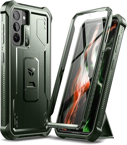 Miniatura 1 de Dexnor Funda para Samsung Galaxy S21, Protector de pantalla y soporte integrados Protección de grado militar resistente a prueba de golpes para