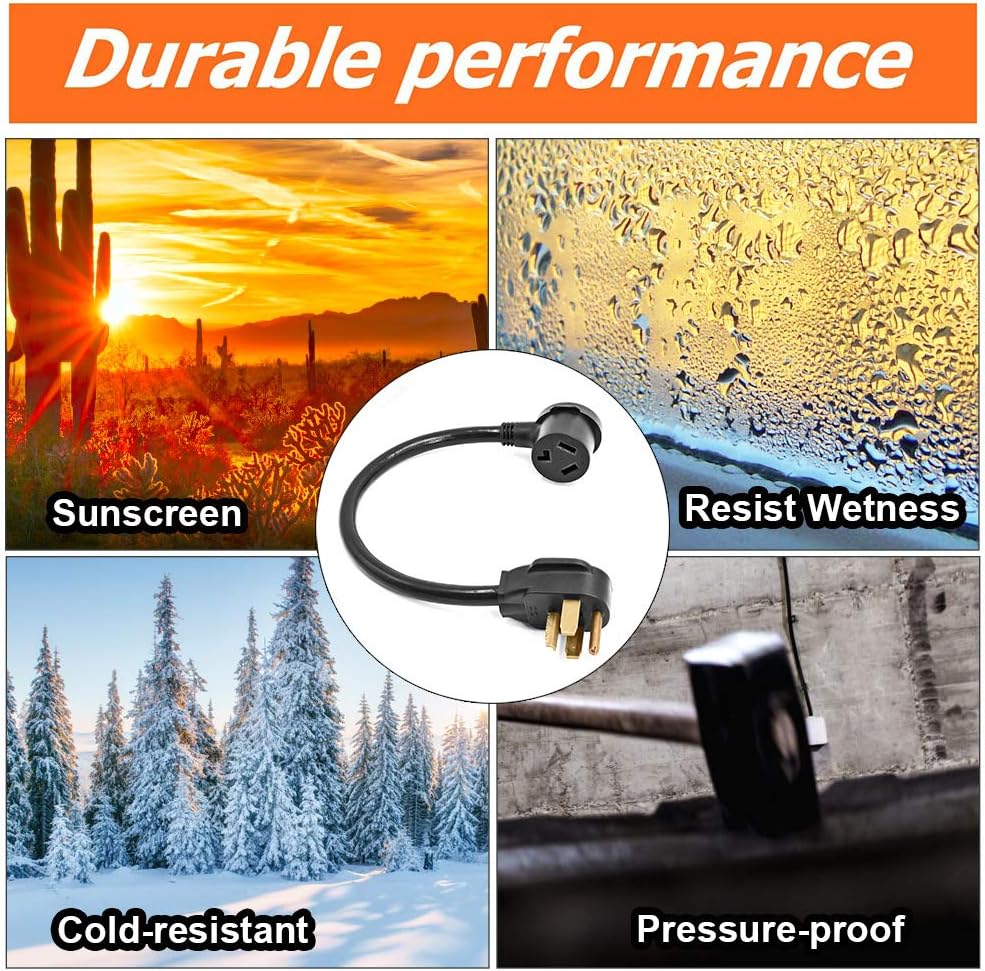 Exсluѕіvе Dіѕсоunt 50% Prісе HZXVOGEN Dryer Plug Adapter Cord 1.5FT 4 Prong to 3 Prong NEMA 14-30P Male to 10-30R Female Heavy Duty 10AWG 500V 30A 105℃ Adapter Connector for Welding Dryer EV Charger Home Electronics