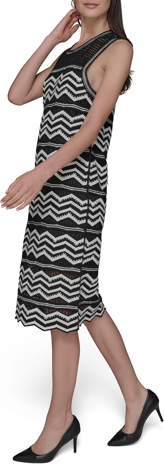 Karl Lagerfeld Women's Soft Everyday Chevron Sweater Dress