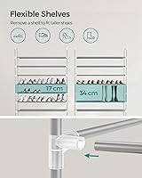 Vista 9 de Songmics ULSR10G organizador de 10 estantes para zapatos, 50 pares, tela no tejida, gabinete organizador en torre