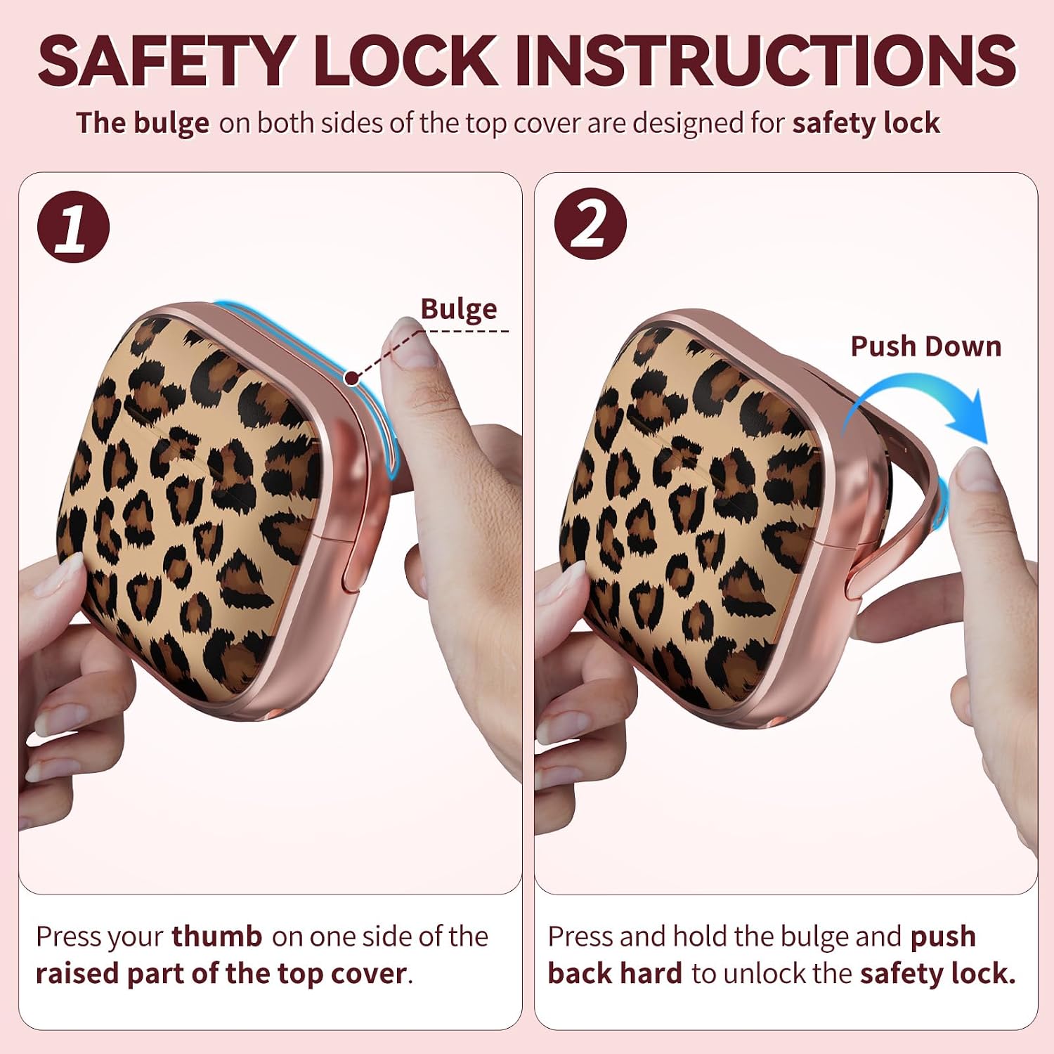 Inesore with Safety Lock for AirPods 4 Case Cover 2024,Floral Cute AirPod 4th Generation Case for Women Girly with Cleaner Kit and Keychain- Black+ Brown Leopard thumbnail