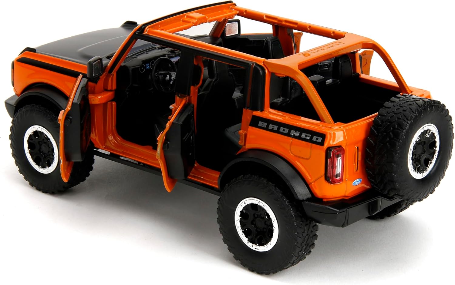 Jada Just Trucks 1:24 2021 Ford Bronco Die-Cast Car & Tire Rack, Toys for Kids and Adults(Orange)