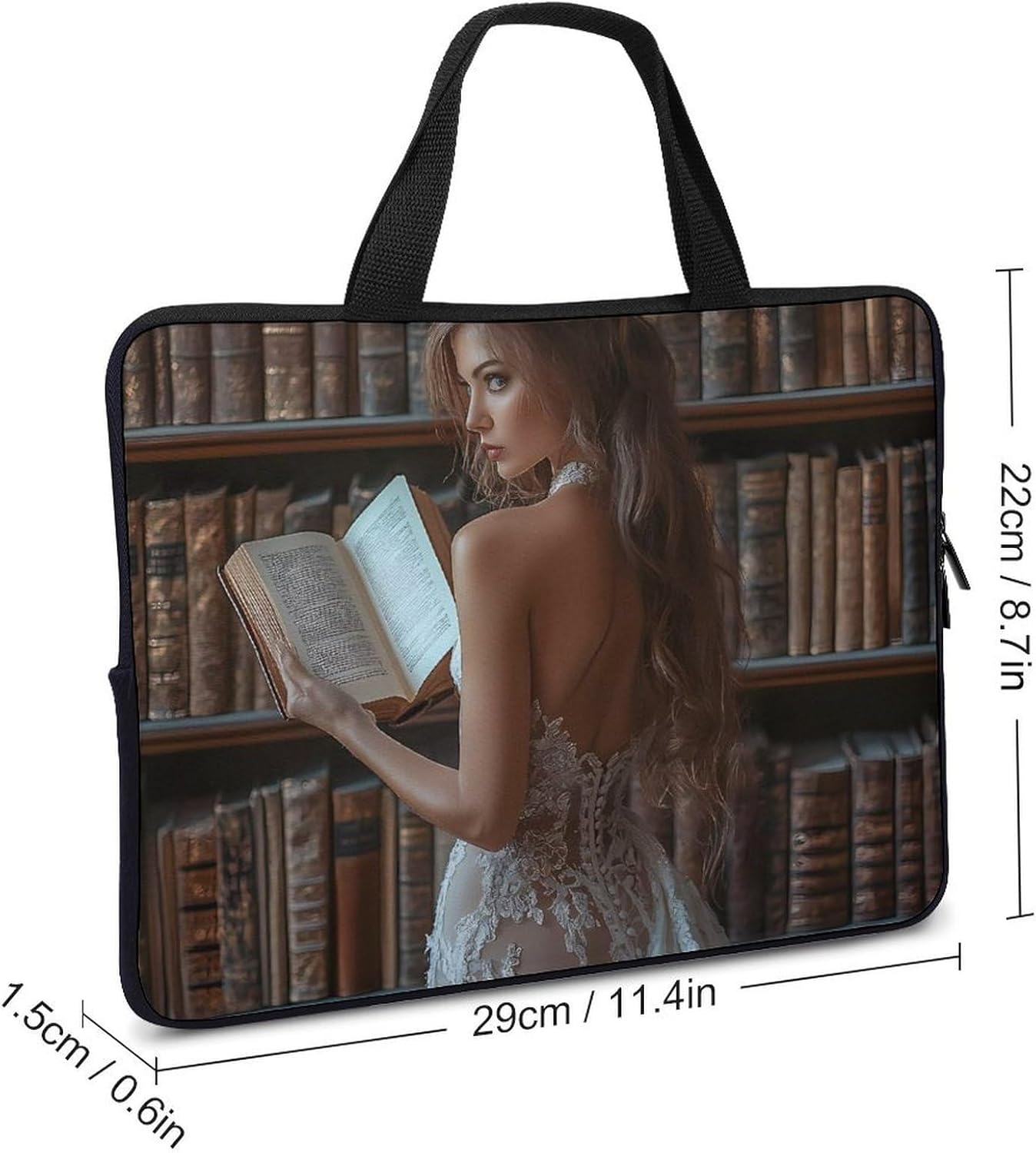 Woman Portrait Oil Painting Laptop Bag Lightweight Computer Bag Carrying Case for Work Business
