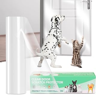 KDAOQN Cat & Dog Scratch Door Protector, Door Protector from Dog Scratching, Custom-fit Furniture & Door Protector Scratch Guard, No Residue, Transparent Pet Anti-Scratch (118in X 8.3in)