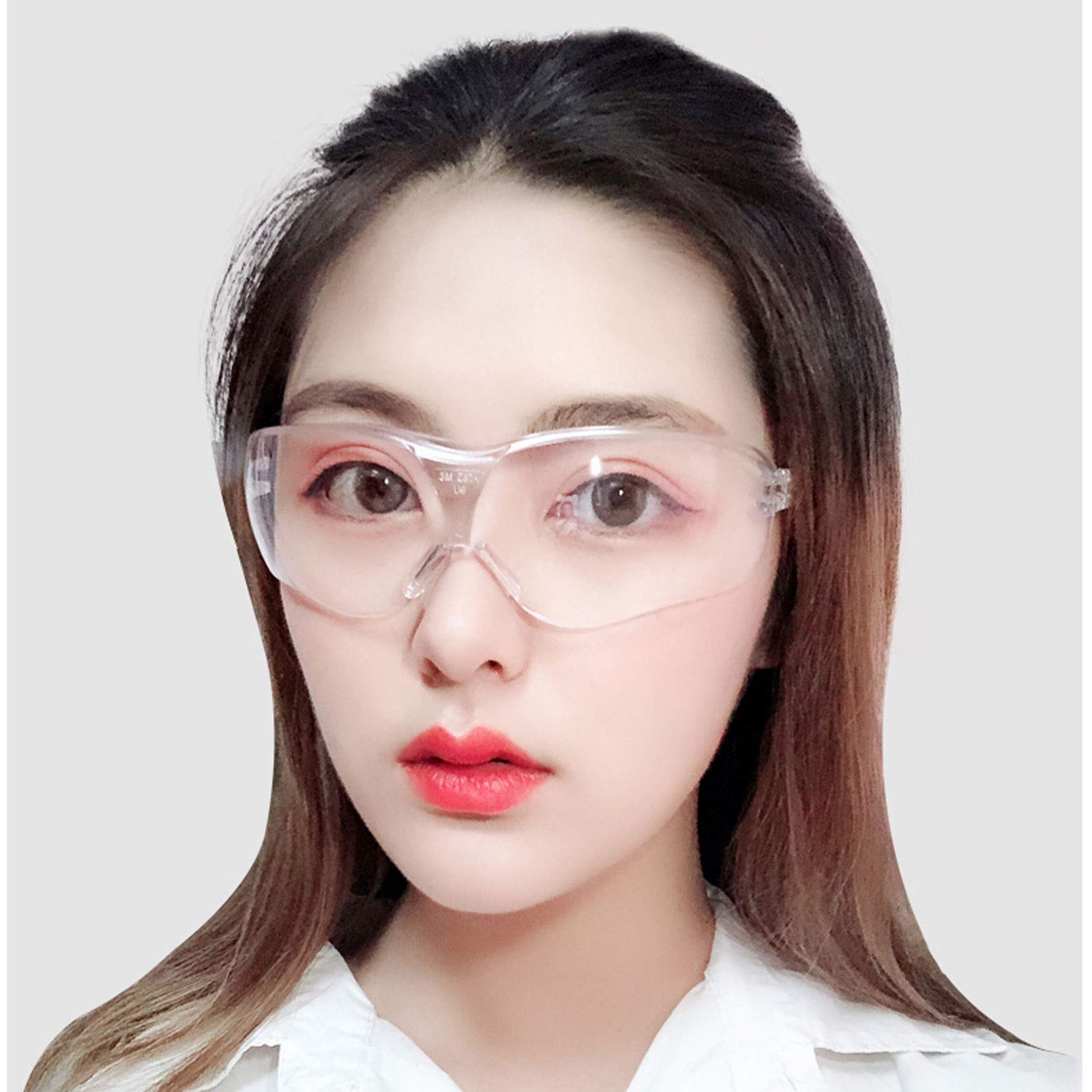 PENGQ Occhiali di Sicurezza/Sicurezza Occhiali di Protezione/Lavoro Laboratorio Occhiali di Sicurezza/Resistente ai Graffi e ai Raggi UV Coating Goggles (Color : Clear)