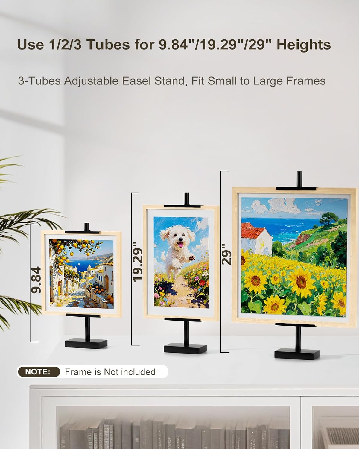 Adjustable Tabletop Easel Stand, Picture Easels for Display Up to 29" H, Black Metal Picture Frame Holder Stand Table for Art, Photo (2 Pack)