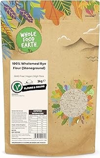 Wholefood Earth Farine de seigle 100 %, Sans OGM - Végane - Sans produits laitiers - Sans sucre ajouté - 3 kg