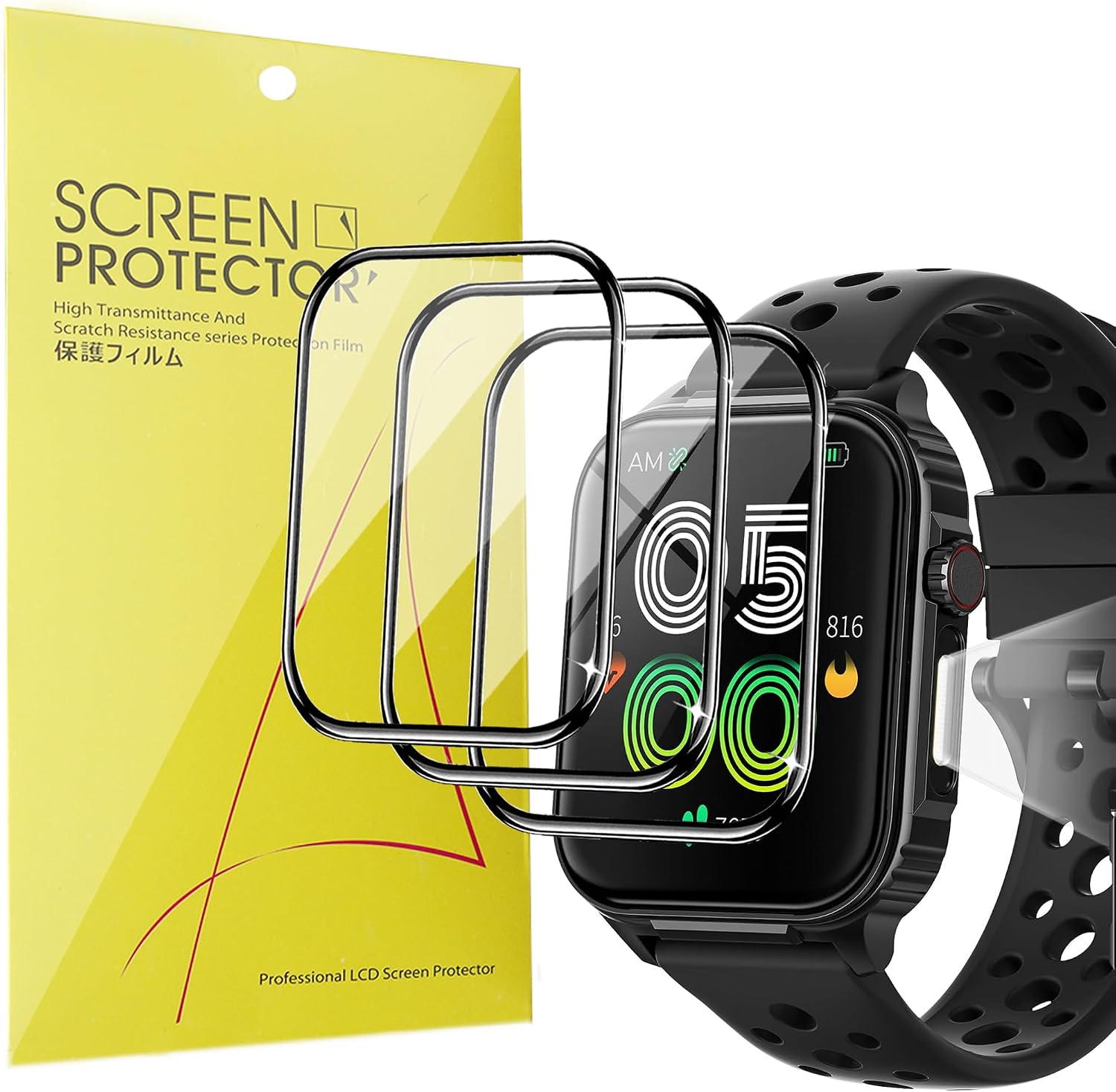 Lamshaw Compatible with Parsonver Smart Watch Screen Protector, [3 Pack] 3D Full Coverage PET Soft Screen Protector Film Parsonver G01 1.95 Inches Smart Watch (3 Pack)