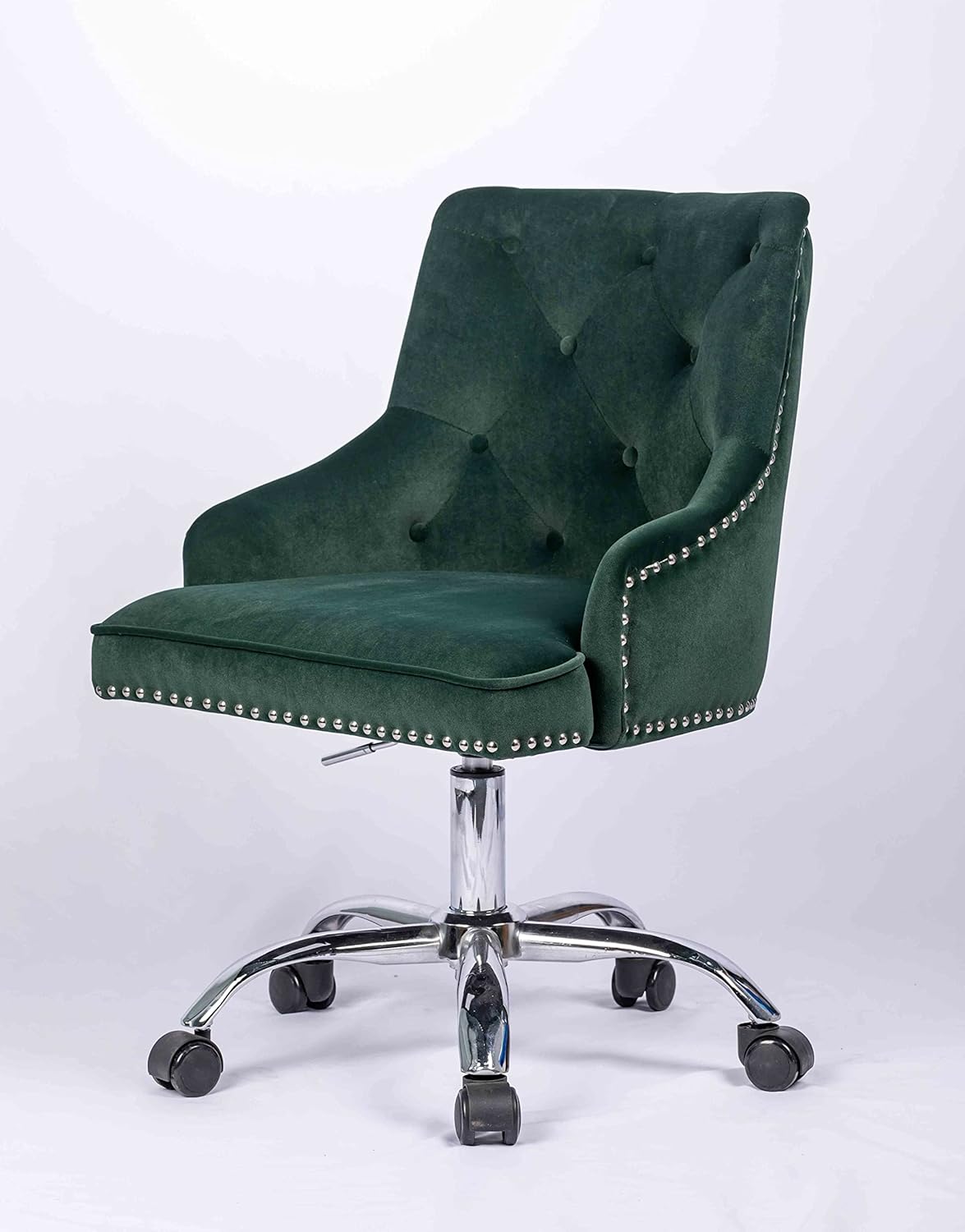 Vanity Chair With Emerald Green Velvet Desk Chair Velvet Office