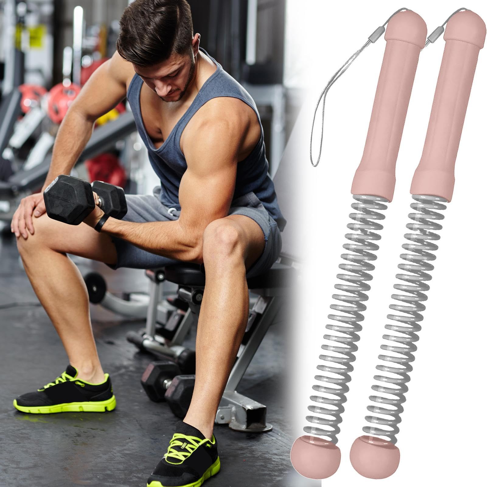 Liny Treningowe Do Siłowni Domowej - Bezprzewodowe Liny Do Treningu Mięśni | Sprzęt Fitness 2 Sztuki Dla Sportowców Domowych Początkujących Zawodowców Mężczyzn Dorosłych Mieszkańców Mieszkań Graczy