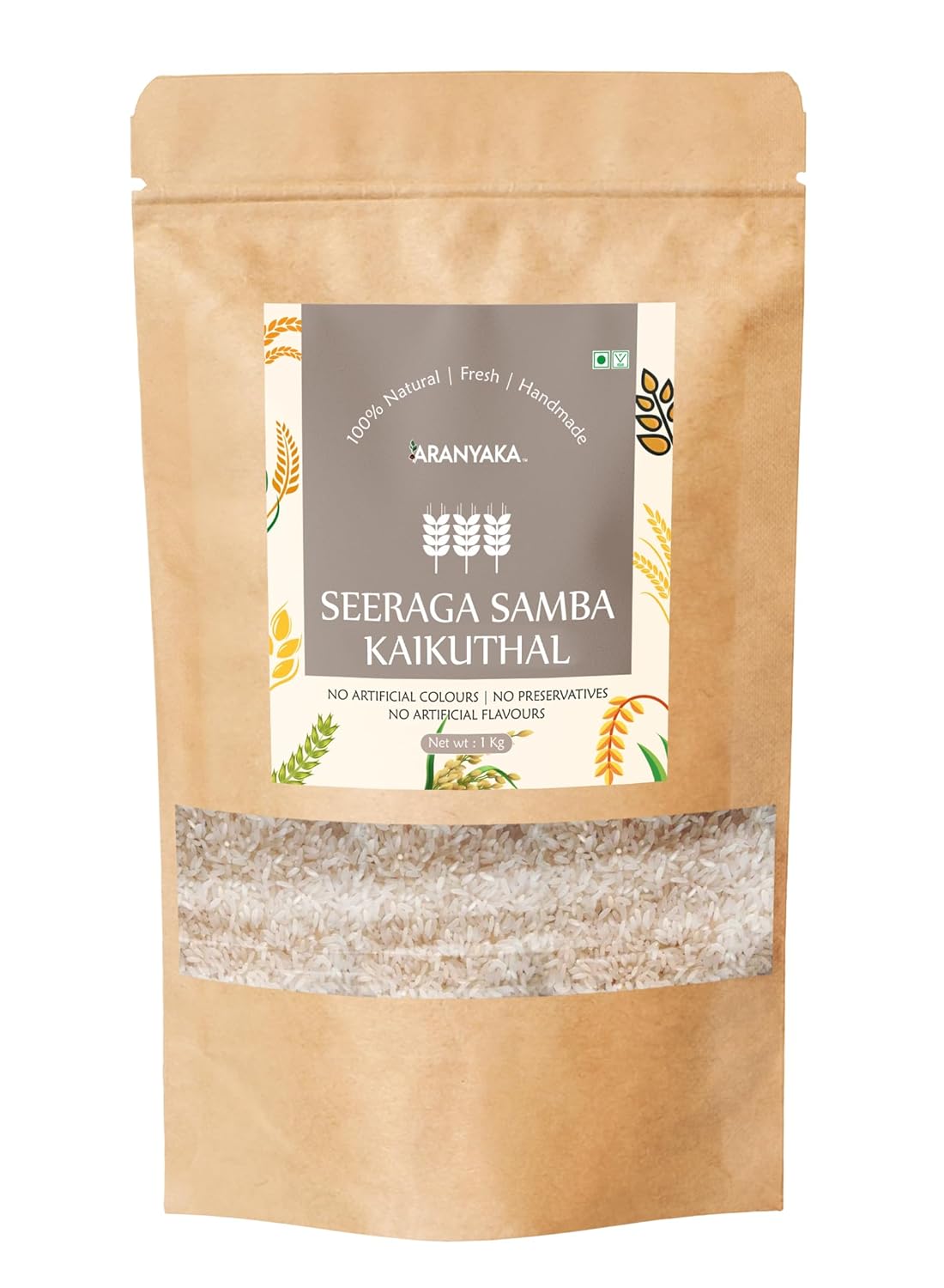 Aranyaka Jeera Samba Kaikuthal BOILED Rice 1Kg (Aromatic Rice) Small
