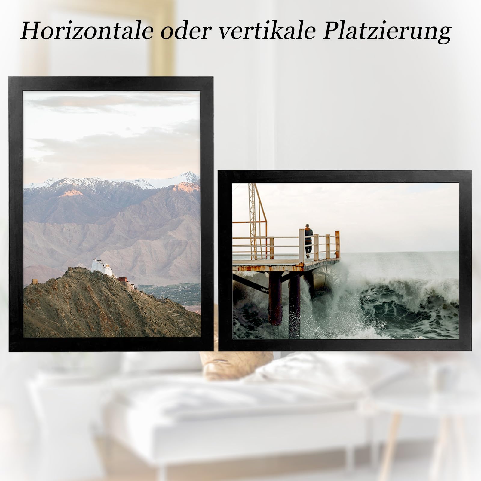 Larga Vintage Nero Cornice In Legno A3 - Qualità Premium - Foto 7