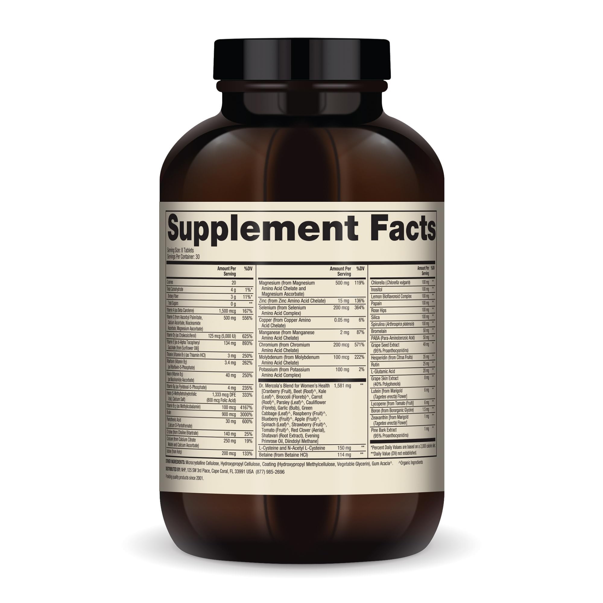 Dr. Mercola Whole-Food Complex for Women, 240 Tablets (30 Servings) — Amazon image 2