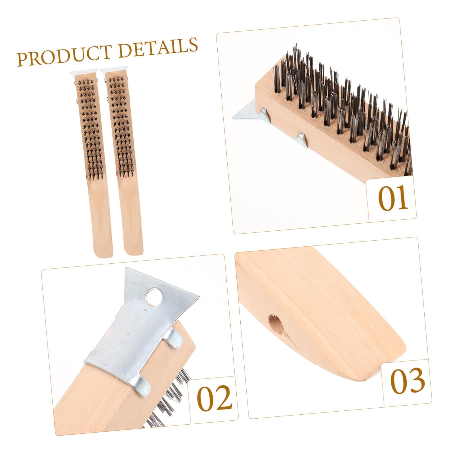 Zerodeko 8pcs Wire Brush Handle for Rust and Dirt Removal Cleaning Tool Scraper Brush for Automotive and Household Cleaning