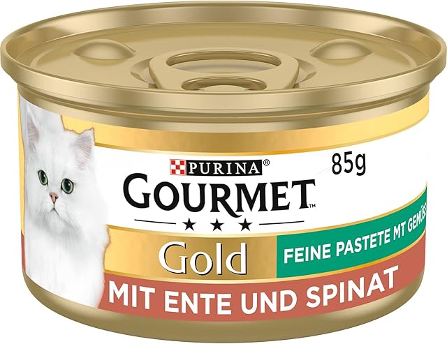 Purina Gourmet 12176198 Mokra Karma z Kaczką i Szpinakiem dla Dorosłych Kotów, 12 x 85 g