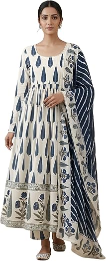 Leriya Fashion Kurta Set with Dupatta | Kurta Sets for Woman | Anarkali Style Traditional Dress for Woman | Salwar Suit fo...
