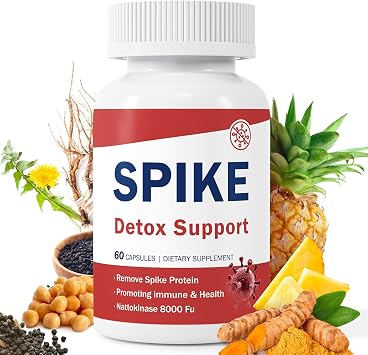 Spike Detox Support Turmeric Circulation Blend with Nattokinase 8000 FU 400 mg, Bromelain 500 mg & Curcumin 500 mg 60 Capsules