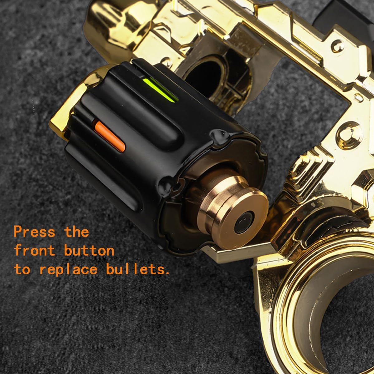 Tactical Metal Fidget Toy Revolver Toy for Adults - Slider Clicker & Launcher Fidget Gun with 40 Soft Bullets & Target, Stress Relief Ring, EDC Focus Meditation Break Bad Habits ADHD (X-Black)