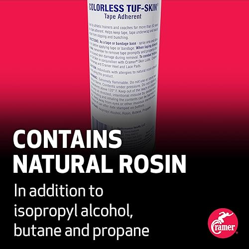 Miniatura 5 de Cramer - base de encintado Tuf- Skin para cinta atlética adhesivo en spray para cinta de quinesiología malla de gimnasia sedas aéreas y cinta