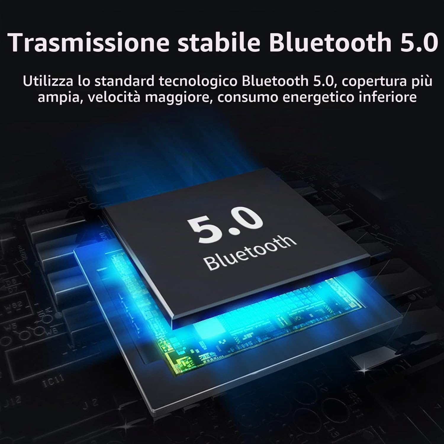 OBEST Blutooth - Cuffie per casco da moto, con vivavoce, senza fili, altoparlante musicale stereo impermeabile IP65, microfono per chiamate di riduzione del rumore per ciclismo sci viaggi