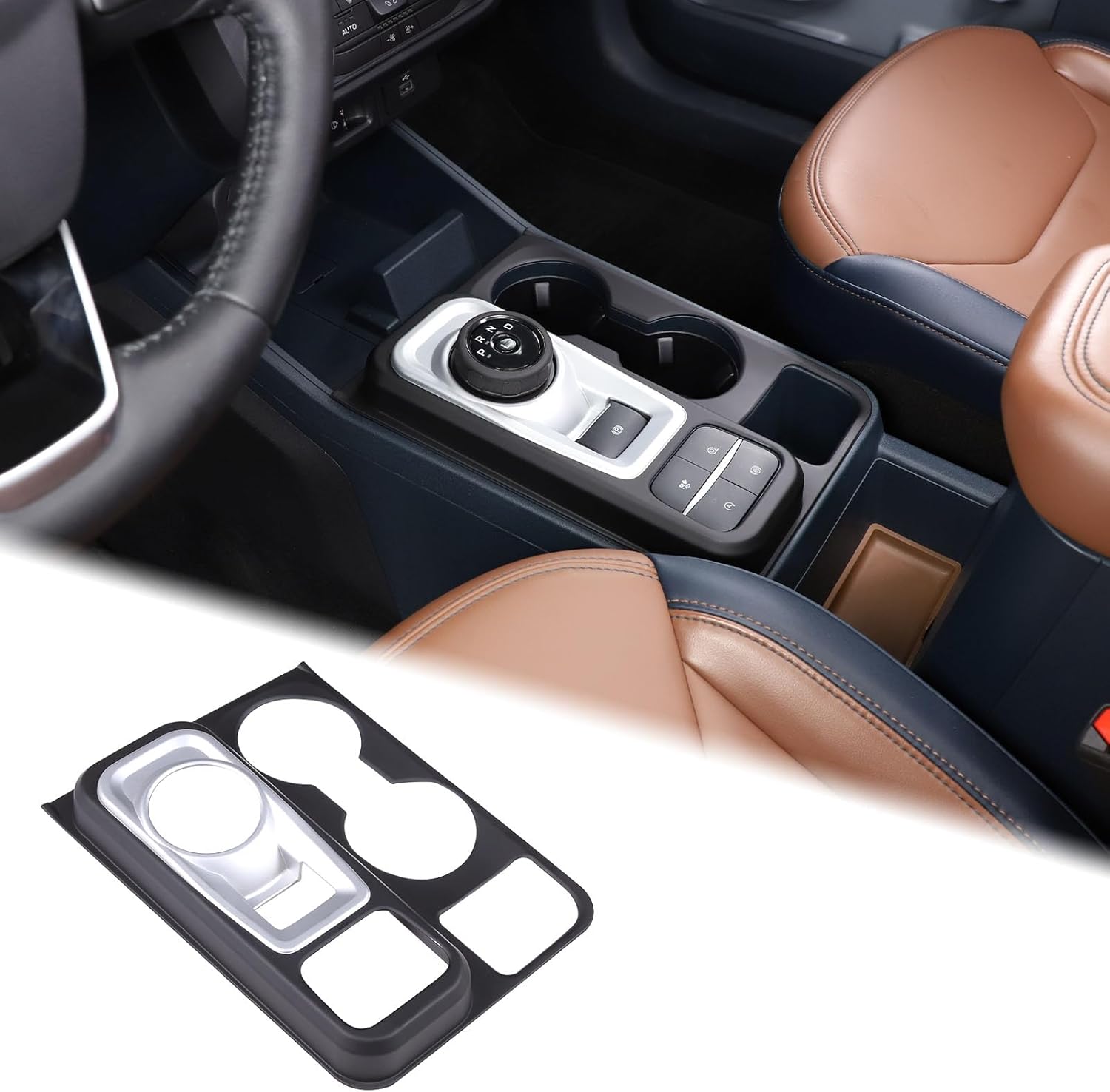 Aunginsy Central Control Gear Shift Box Panel Cover Trim Compatible Ford Maverick 2022 Gear Shift Panel Cover Car Gear Shift Knob Console Panel Trims Cup Holder Frame Interior Decoration Accessories