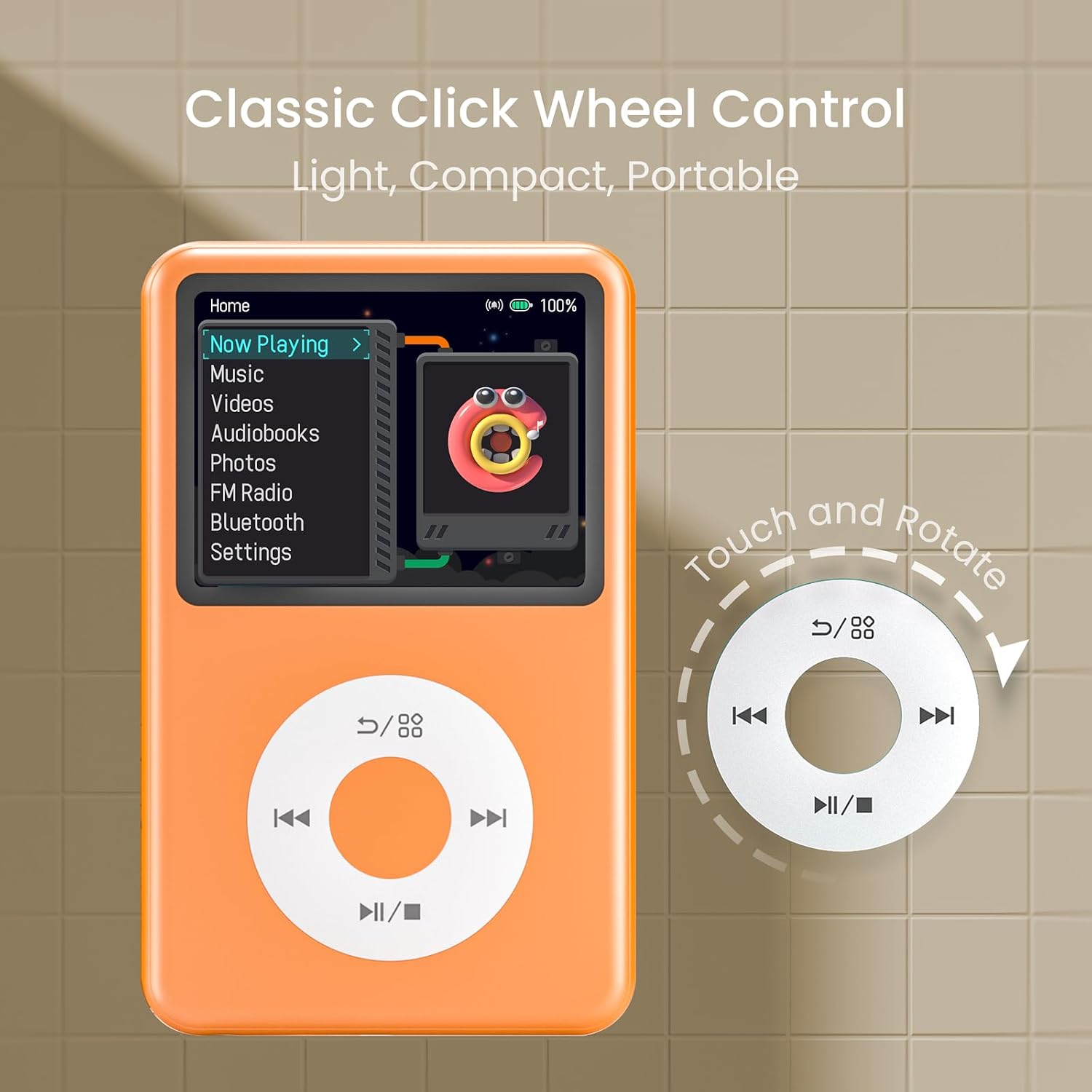 innioasis Y1 MP3 Player with classic click wheel control