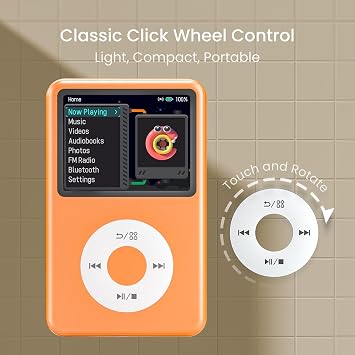 Innioasis Y1 Kids MP3 Player Timeless Class 128GB Bluetooth Video Player Audiobooks FM Radio Touch Control (Silver)