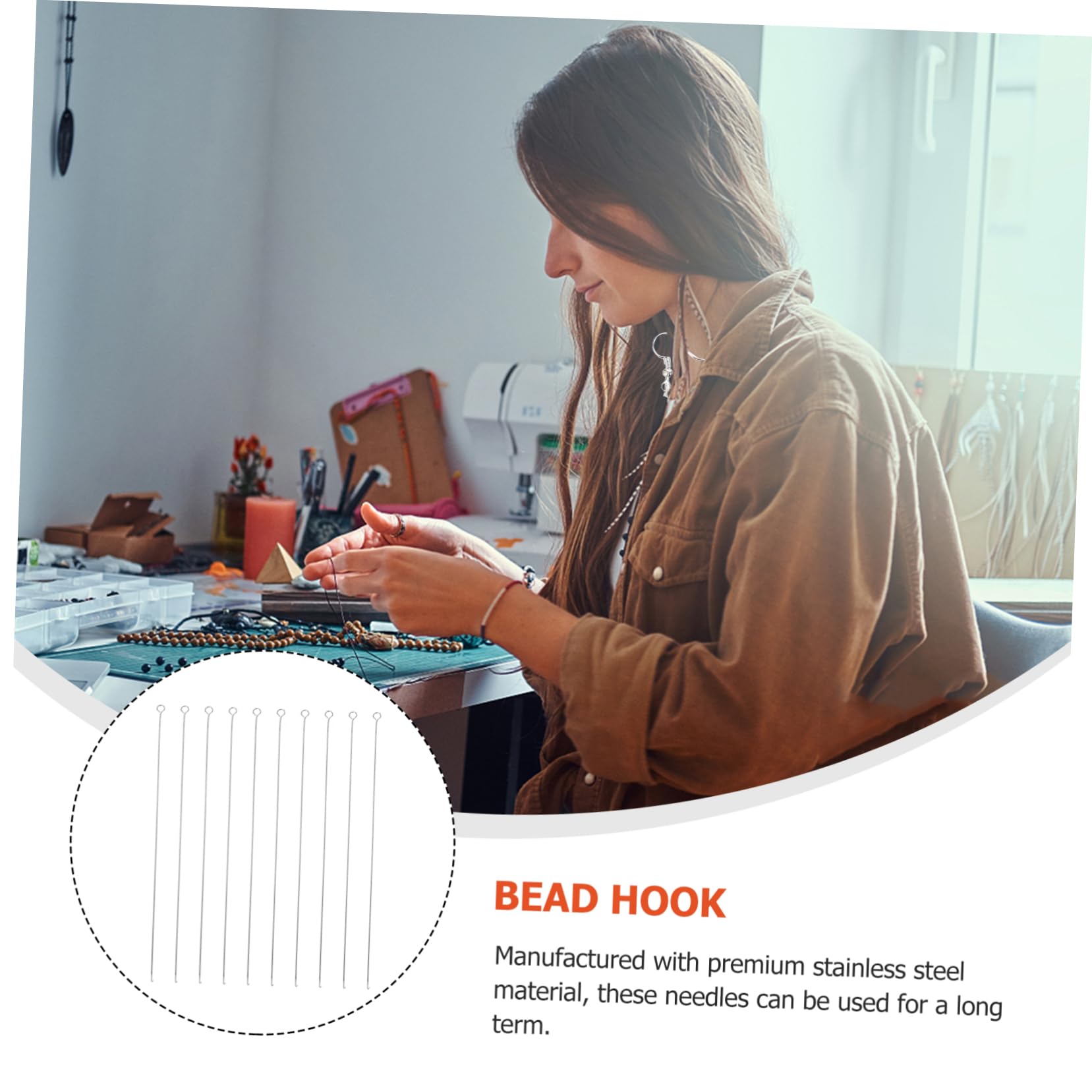 LALAFINA Jewelry Making Beads Beading Tool DIY Beaded Hooks Beading Supplies Beaded Tools