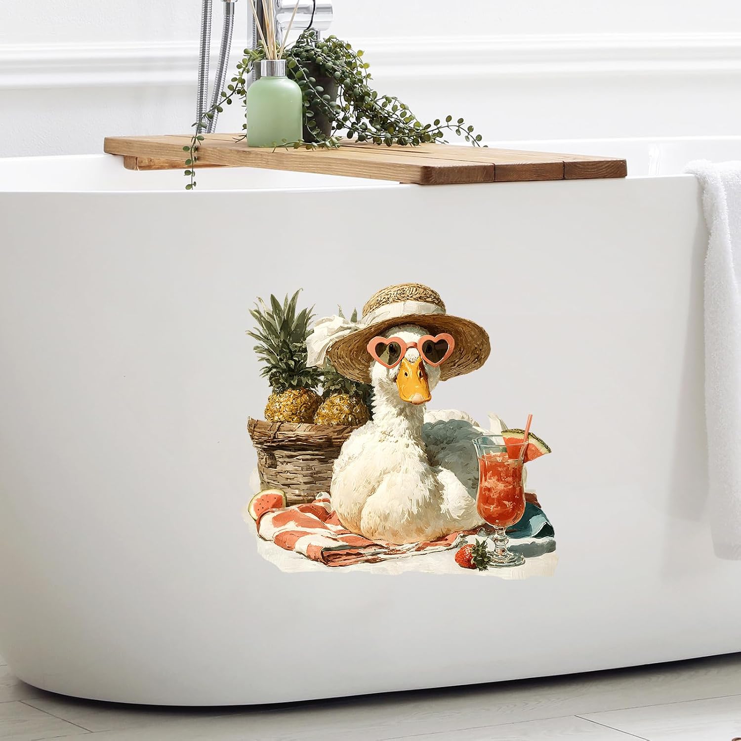 Duck with Straw Hat Wall Decals Bird Animal Wall Stickers image 4